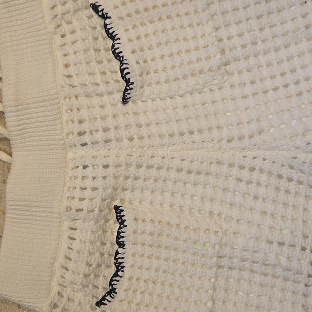 New Fifteen Twenty Los Angeles Gianna Cream Wide Leg Crochet Pants - Picture 11 of 16